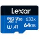 thumbnail image 1 of Tarjeta TF Irfora Tarjeta Lexar 633x 64GB TF Tarjeta Micro SD de alto rendimiento Class10 U3 A1 V30 Tarjeta TF de alta velocidad para cámara de teléfono Dashcam Irfora Tarjeta TF, 1 of 7