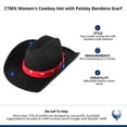 thumbnail image 5 of CTM  Cowboy Hat with Paisley Bandana Scarf (Women), 5 of 5