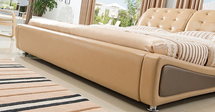 US Pride Furniture Victoria faux-leather Platform Bed, Gold, California King, B8047-CK