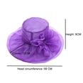 thumbnail image 2 of SPRING PARK Women's Foldable Double Layer Organza Church Kentcky Derby Fascinator Bridal Tea Party Wedding Lace Flower Hat, 2 of 7