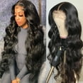 thumbnail image 2 of XIAQUJ African Ladies Small Curly Hair Sets Wavy Curls Wig Can Be Straightened and Bent Natural Looking Long Wavy Human Hair Wig with Lace Front Wig Caps Wigs for Women Black, 2 of 9
