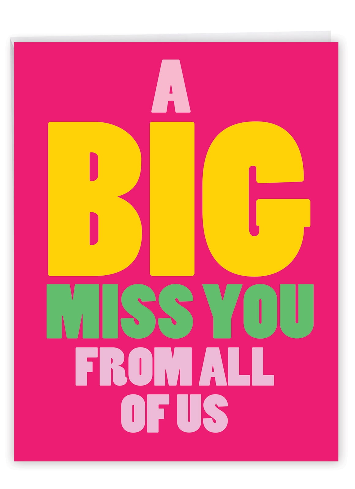 1 Jumbo Funny Miss You Greeting Card (8.5 x 11 Inch) - A Big Miss You Miss You J2733MYG-US