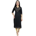 thumbnail image 7 of Bimba Women's Ethnic Black Designer Tunic Indian Kurti Long Blouse Kurta-26, 7 of 7