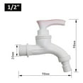 thumbnail image 3 of Coofit 3PCS Plastic Water Tap 1/2'' Male Thread Plumbing Faucet Garden Connector Tap, 3 of 9