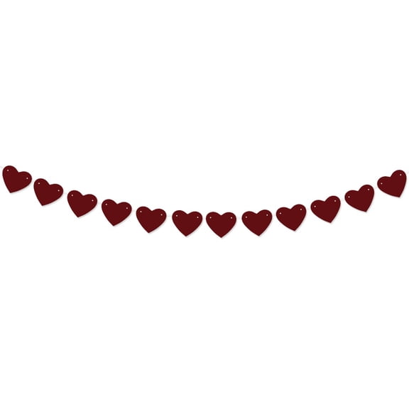 Valentines Day Decorations, Valentines Day Garland - Felt Heart Garland Banner for Mantle, Wall, Party Valentine Decorations - Hanging Hearts Decorations for Valentines Decor
