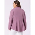 thumbnail image 4 of DARING DIVA Women's Plus Peplum Notch Panel Collar Casual Blazers Purple 1X, 4 of 6