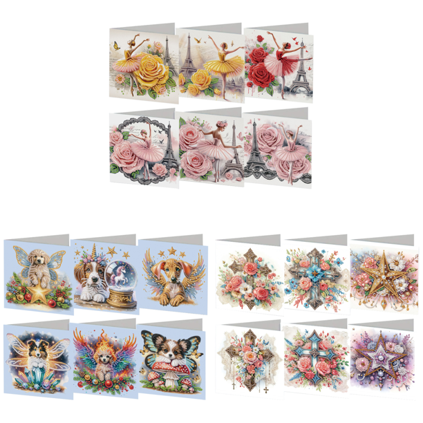 6 Piezas Ballet 5D DIY Tarjeta Felicitación Artesanal para Amigos Amantes La Familia