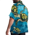 thumbnail image 3 of Turtle Seamless Men's Printed Button Down Short Sleeve Casual Summer Beach Shirt - Unisex, 3 of 6