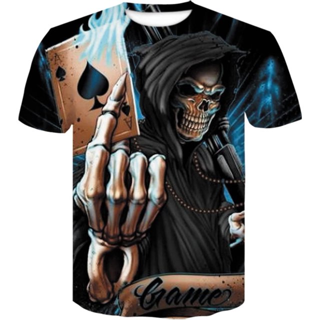 Ropa Interior Hombre Bebida Camiseta Cerveza Hombre Calavera Camiseta Hombres/Mujeres Camisas Góticas De Talla Grande 3D Estampado Negro Camisetas Verano Manga Corta Para Hombre Tops,D-947,Xs Xishao ropa