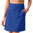 thumbnail image 2 of Women’s Summer Solid Color High Waisted Elastic Waist Shorts Skirt, Casual Pull On Skort for Beach Vacation and Home Daily Wear, 2 of 5