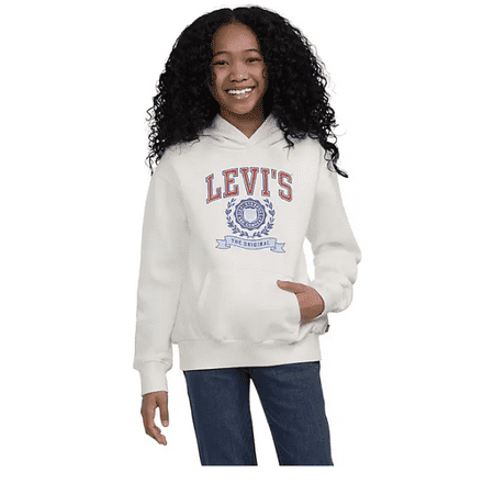 Levi's Girl's X-Small Egret Fleece Hoodie