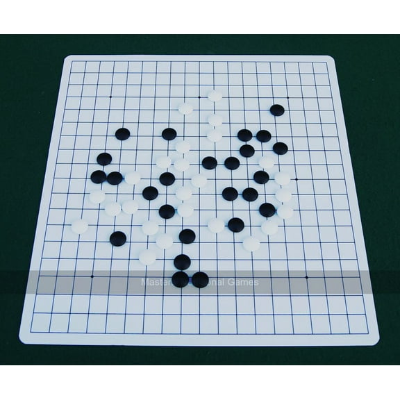 Go Masters - Simple Go Set - dual sided plastic board (19x19 and 13x13), plastic stones