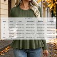 thumbnail image 3 of QIYAGBSA Peplum Sweaters for Women Ribbed Knit Long Sleeve Crew Neck Fitted Flared Hem Solid Color Casual Fall Pullover for Office Work and Weekend Outfits, 3 of 7