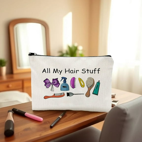 Hairstylist Gifts Makeup Bag Gifts for Women Hairstylist-Inspired Cosmetic Bag for Women, Zipper Makeup Pouch Birthday Present for Women Friends