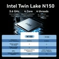 thumbnail image 2 of BREB Ordinateur Portable 14 Pouces FHD IPS Intel N150 12 Go LPDDR5, SSD 512 Go, Blanc, 2 of 15