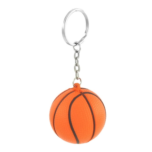 Porte-clés en Forme de Ballon de Stress Basketball Orange Noir