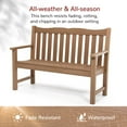 thumbnail image 4 of Stoog Two Person Outdoor Garden Bench with Armrest, Loveseat Porch Chair with 800 lbs Capacity, HIPS All-Weather for Patio Porch Backyard Park, Teak, 4 of 7