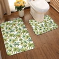 thumbnail image 2 of Yiaed Green Hawaii Palms Print Bathroom Mat Set 2 Pieces Mat Anti-Skid Pad Ultra Soft and Absorbent Bathroom Bath Mat Contour Bath Rugs for Toilet Base, 2 of 6