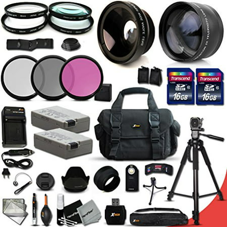 Canon EOS Rebel 550D 30pc. ACCESSORIES Kit Includes: 58mm High Definition 2X Telephoto Lens + 58mm High Definition Wide Angle Lens + 32GB High Speed Memory Card +