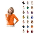 thumbnail image 1 of Chandail pour Femmes 2026 Automne Hiver Tendance à Manches Longues Col Ras du Cou Douillet Uni Tricoté Chandails Chandail Haut, 1 of 4