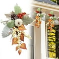 thumbnail image 2 of Fall Teardrop Swag, Ongmies Fall Teardrop Wreath – Artificial Pumpkin, Maple Leaves, Pinecones & Berries for Front Door, Porch & Indoor/Outdoor Home Decor, Front Door Wreath, 2 of 7