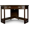 thumbnail image 4 of Bowery Hill Corner Computer Writing Desk in Chocolate Oak, 4 of 9