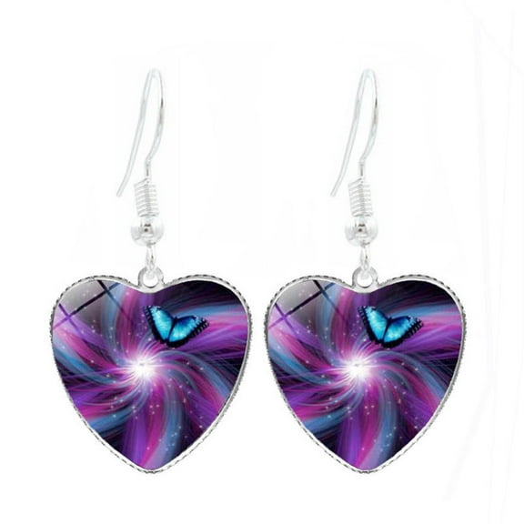 Wmkox8yii Butterfly Earrings for Women Hoops,Butterfly Dangle Earrings for Women Birthstone Butterfly Earrings Jewelry Gift,Birthday Jewelry Gifts for Women,Valentine's Day Gifts for Her