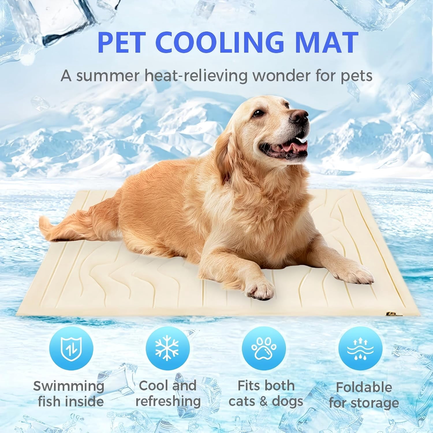 Kobolaf Dog Cooling Mat Portable Dog Cool Bed for Summer Non-Slip Washable