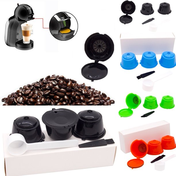 3x Refillable Coffee Capsule Cup For Dolce Gusto Nescafe Reusable