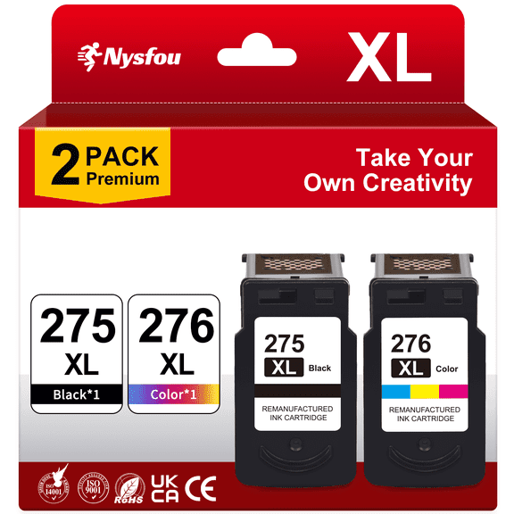 275 Printer Ink for Canon Ink 275 and 276 for Canon PIXMA TS3520 TS3522 TS3500 Printer (Black, Tri-Color)