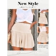 thumbnail image 6 of Xuanfei Women Solid Color Smocked Elastic High Waist Flowy Summer Beach Shorts, 6 of 6