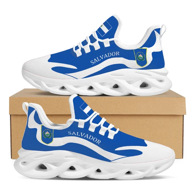 Zapatos ligeros con cordones y estampado del escudo de armas del país de Salvador, zapatillas de baloncesto de suela gruesa para exteriores