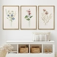 thumbnail image 2 of IDEA4WALL Framed Canvas Print Wall Art Set of 3 Wildflowers Botanical Prints Retro Elegant Flowers Floral Illustration Art Vintage Nature Wilderness Artwork for Room Decor - Natural 24"x36"x3, 2 of 5