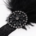 thumbnail image 4 of Diadema de plumas con Diadema de año 20 Diadema elástica Estiramiento Fascinator Cosplay de graduación Boda Club nup Yinane Rhinestone elástico diadema, 4 of 8
