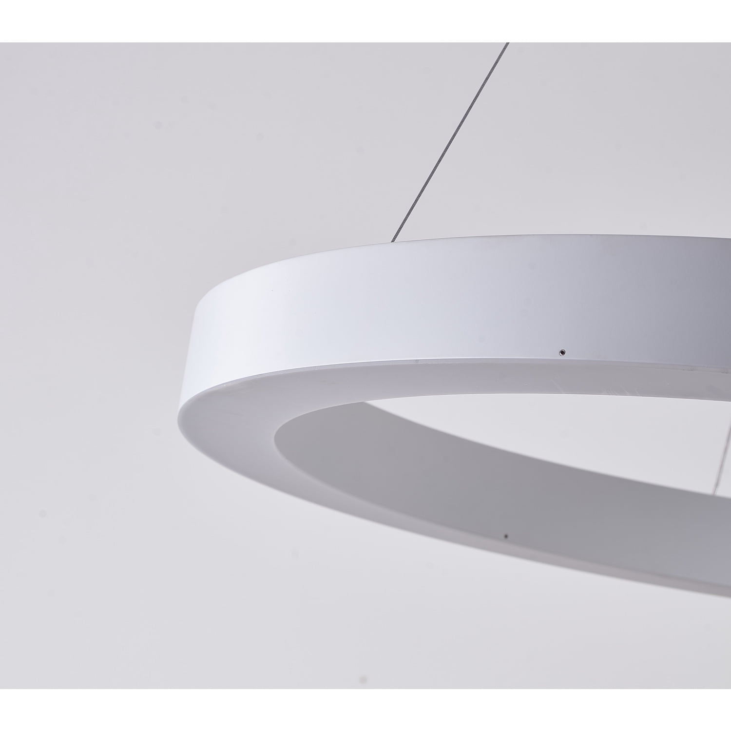 Modern Halo Ring Light - Matte White light Ceiling Light with Crystal Accent - 21.6 Inch Diameter