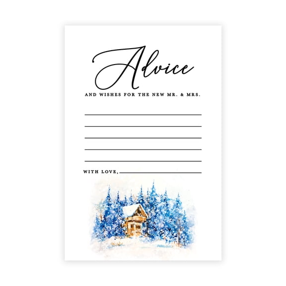 Koyal Wholesale Winter Wedding Advice & Well Wishes Guest Book Cards for Bride and Groom, 56 Pack