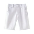 thumbnail image 3 of Resicozy Uniform Shorts for Boys Casual Elastic Waist Golf Dressy Solid Color Shorts with Pockets White 5-6 Years, 3 of 3