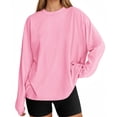 thumbnail image 2 of Long Sleeve Solid Color Overisize Casual Loose Shirt Tops, 2 of 6