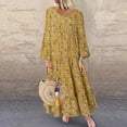 thumbnail image 2 of Babysbule 2022 Robes pour Femmes Liquidation Femmes Grande Taille Décontracté Ample Sans Manches Floral Quotidien Lin Imprimé Longue Robe Maxi, 2 of 7