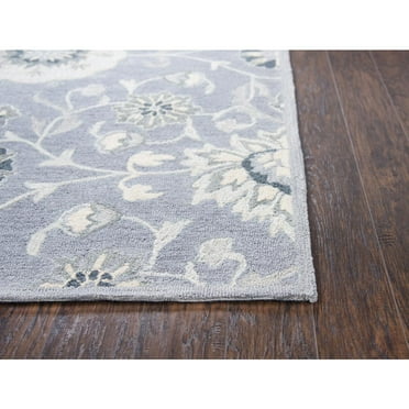 Alora Decor Cascade 2'6" x 8' Floral Gray/Taupe/Tan Hand-Tufted Area Rug