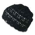 thumbnail image 3 of Candid Signature Apparel Women’s Beanie Hand Knit Shell Stitch with Premium & Natural Bamboo Cotton for everyday Wear, Black, 3 of 3