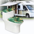 thumbnail image 6 of HELLHERO Green Marble Texture 2 Piece Set Elastic Edge Toilet Lid Covers with Adjustable for Soft, 6 of 8