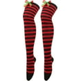 thumbnail image 4 of Odeerbi Christmas Socks for Women 2025 Thigh High Socks Long Tube Knee Socks Striped Garter Cute Accessories Party Hot Pink, 4 of 6