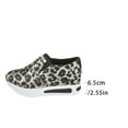 thumbnail image 6 of Leopard Platform Shoes for Women Trendy Casual Chunky Slip on Walking Loafers Height Increasing Work Sneakers, 6 of 8