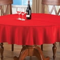 thumbnail image 2 of Collections Etc 70 Inch Round Solid Colored Tablecloth, 100% Durable Polyester, Red, 2 of 7