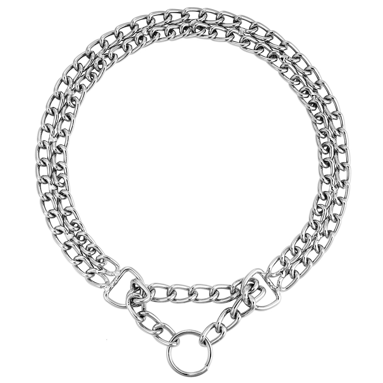 Mogoko Dog Chain Collar Pet Double Row Metal P Chain Neck Choker Slip