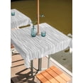 thumbnail image 2 of Outdoor Tablecloth with Umbrella Hole for Patio/Picnic/Party/Camping, Gray Lines Waterproof Table Cloth Square Cover Washable, Vintage Wave Stripes Texture Simple (60"x 60"), 2 of 8