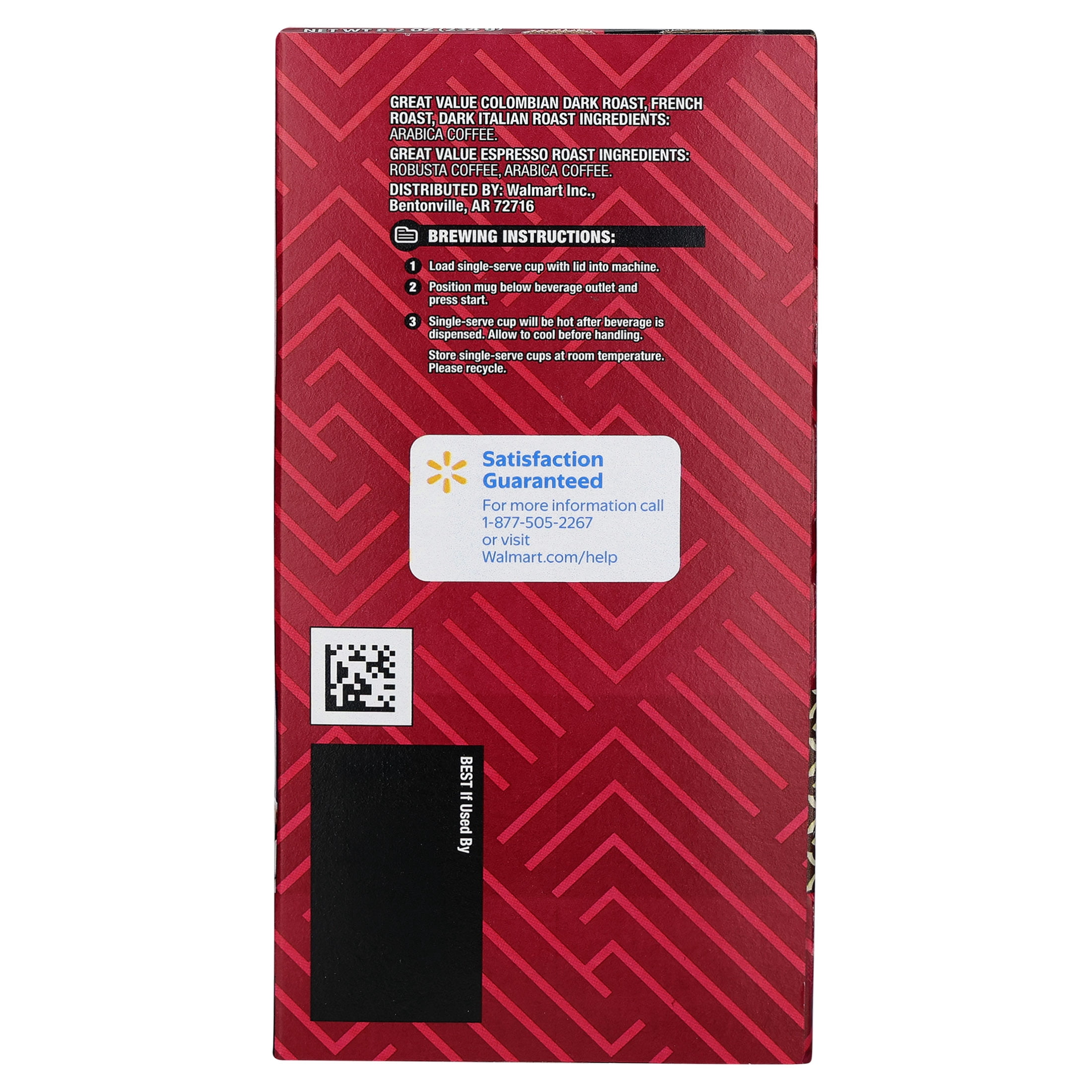 Great Value Dark Roast Coffee Collections Single Serve Pods Variety Pack, 24 Count