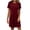 *Wine, variant on VBVC Women's Crew Neck Stretchy T-Shirt Dress , Ladies' Short Sleeve Pleated Loose Dress , Summer Casual Daily Tunic Dress For Women,Army Green,S-2XL