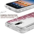 thumbnail image 5 of Cricket Debut/Vision 3/AT&T Calypso 1 & 2 (U318AA/U319AA) Liquid Glitter Phone Case Cover w/Tempered Glass Screen Protector - Clear/Rose Gold, 5 of 5